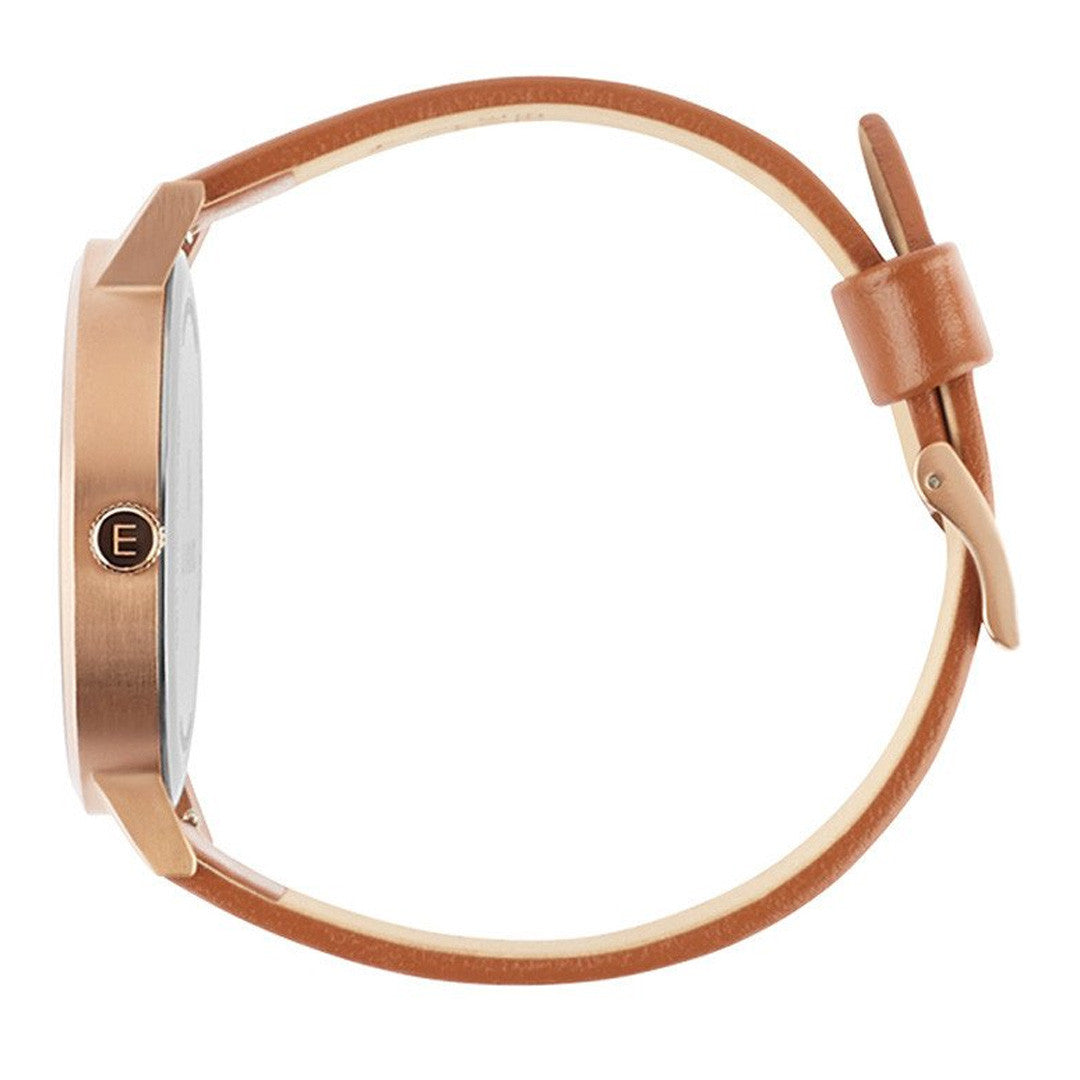 Brushed Rose Gold - White Marble Face