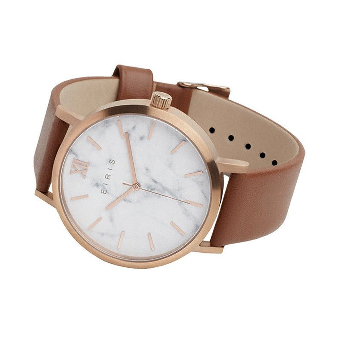 Brushed Rose Gold - White Marble Face