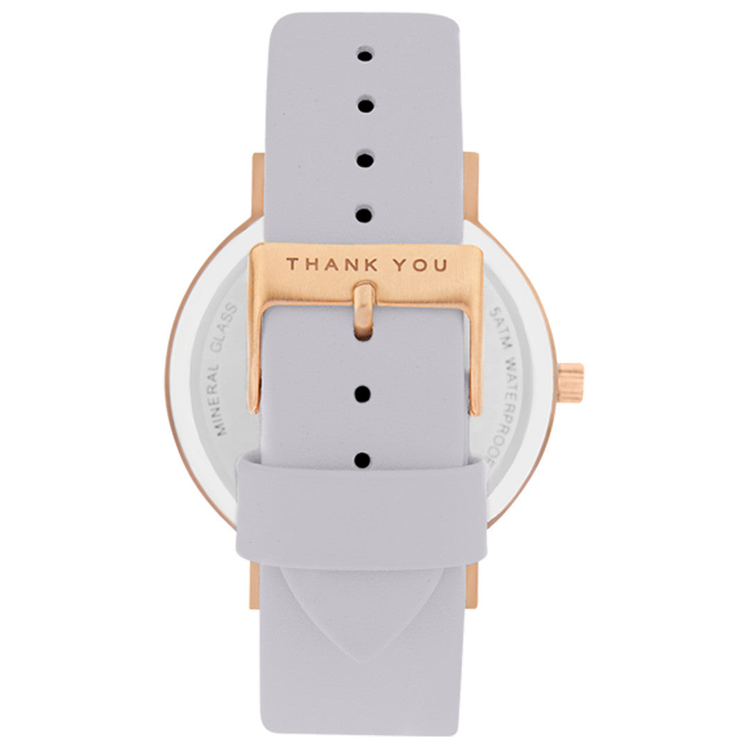 Brushed Rose Gold - White Marble Face