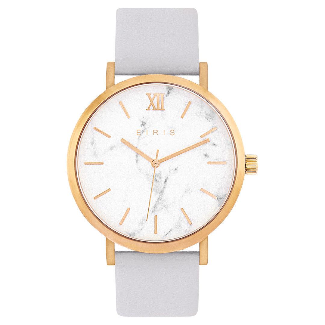 Brushed Rose Gold - White Marble Face